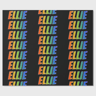Rainbow First Namn ’ELLIE’; Roligt & färgstark Presentpapper