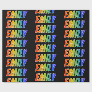 Rainbow First Namn "EMILY"; Roligt & färgstark Presentpapper
