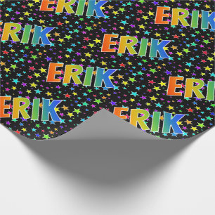 Rainbow First Namn ’ERIK’ + Stars Presentpapper