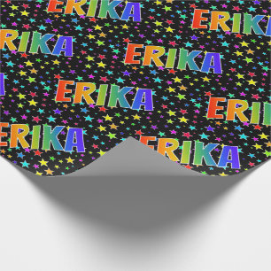 Rainbow First Namn ’ERIKA’ + Stars Presentpapper