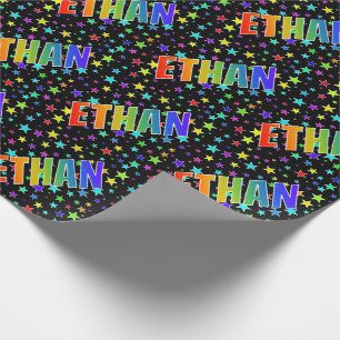 Rainbow First Namn ’ETHAN’ + Stars Presentpapper