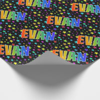 Rainbow First Namn ’EVAN’ + Stars