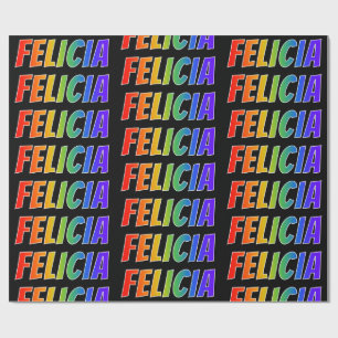 Rainbow First Namn ’FELICIA’; Roligt & färgstark Presentpapper