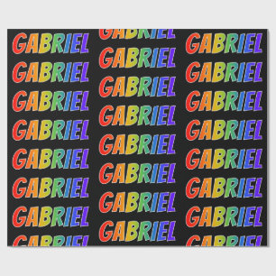 Rainbow First Namn "GABRIEL". Roligt och färg Presentpapper