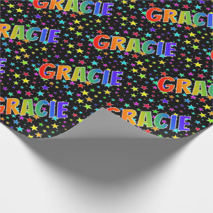 Rainbow First Namn ’GRACIE’ + Stars Presentpapper