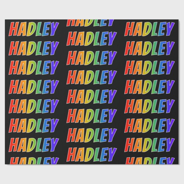 Rainbow First Namn ’HADLEY’; Roligt & färgstark Presentpapper (Platt)