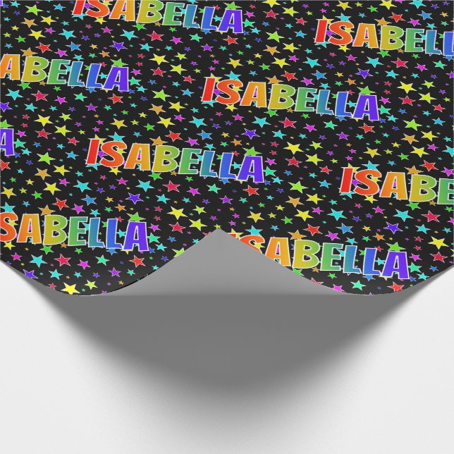 Rainbow First Namn ’ISABELLA’ + Stars Presentpapper (Hörn)