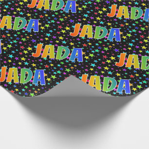 Rainbow First Namn ’JADA’ + Stars Presentpapper