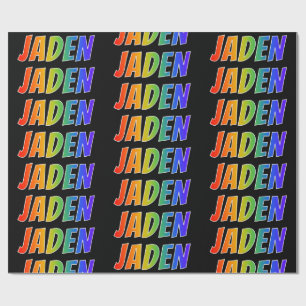 Rainbow First Namn ’JADEN’; Roligt & färgstark Presentpapper