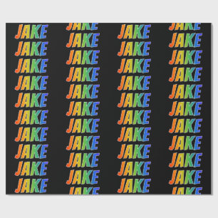 Rainbow First Namn ’JAKE’; Roligt & färgstark Presentpapper