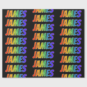 Rainbow First Namn ’JAMES’. Roligt och färgst Presentpapper