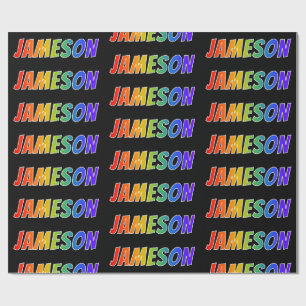 Rainbow First Namn ’JAMESON’; Roligt & färgstark Presentpapper