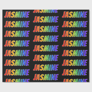 Rainbow First Namn ’JASMINE’; Roligt & färgstark Presentpapper