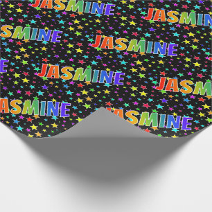 Rainbow First Namn ’JASMINE’ + Stars Presentpapper