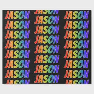Rainbow First Namn, "JASON". Roligt och färg Presentpapper