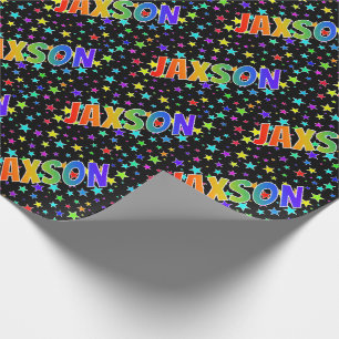 Rainbow First Namn ’JAXSON’ + Stars Presentpapper