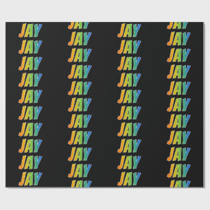Rainbow First Namn ’JAY’; Roligt & färgstark Presentpapper