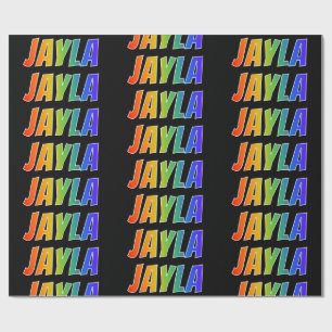 Rainbow First Namn ’JAYLA’; Roligt & färgstark Presentpapper