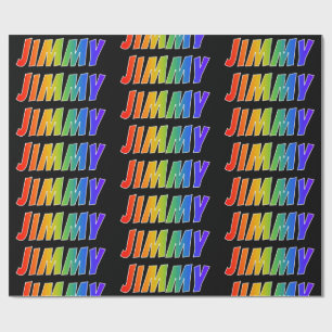 Rainbow First Namn "JIMMY"; Roligt och färgstark Presentpapper