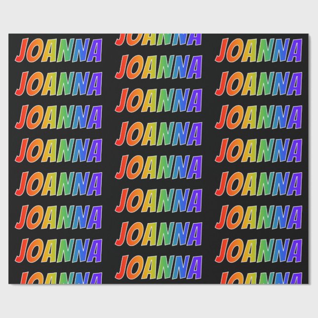 Rainbow First Namn ’JOANNA’; Roligt & färgstark Presentpapper (Platt)