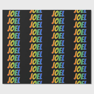 Rainbow First Namn ’JOEL’; Roligt & färgstark Presentpapper