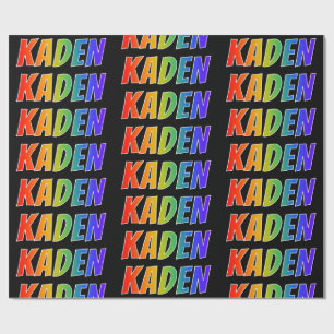 Rainbow First Namn ’KADEN’; Roligt & färgstark Presentpapper