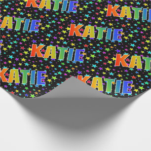 Rainbow First Namn ’KATIE’ + Stars Presentpapper