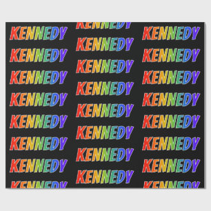 Rainbow First Namn ’KENNEDY’; Roligt & färgstark Presentpapper