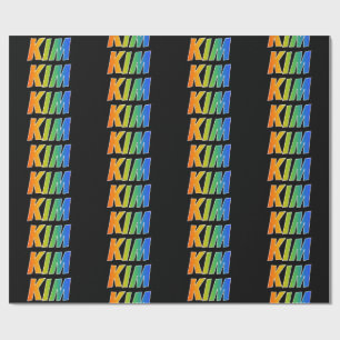 Rainbow First Namn ’KIM’; Roligt & färgstark Presentpapper