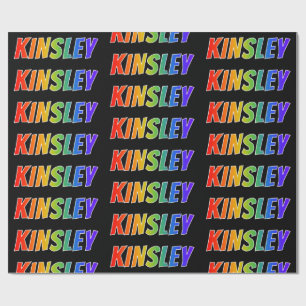 Rainbow First Namn ’KINSLEY’; Roligt & färgstark Presentpapper