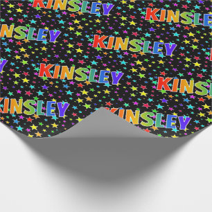 Rainbow First Namn ’KINSLEY’ + Stars Presentpapper