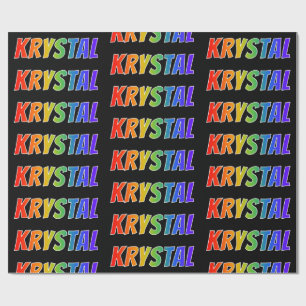 Rainbow First Namn ’KRYSTAL’; Roligt & färgstark Presentpapper