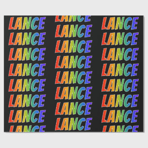 Rainbow First Namn "LANCE"; Roligt och färgstark Presentpapper