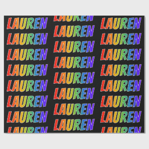 Rainbow First Namn ’LAUREN’; Roligt & färgstark Presentpapper