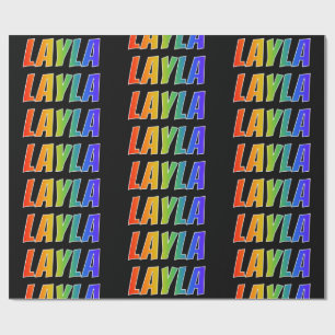 Rainbow First Namn ’LAYLA’; Roligt & färgstark Presentpapper