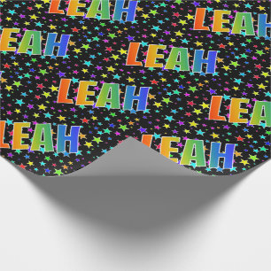 Rainbow First Namn ’LEAH’ + Stars Presentpapper