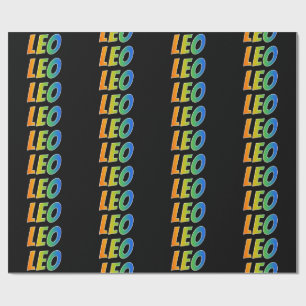Rainbow First Namn ’LEO’; Roligt & färgstark Presentpapper