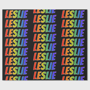 Rainbow First Namn ’LESLIE’; Roligt & färgstark Presentpapper