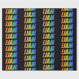 Rainbow First Namn "LIAM"; Roligt och färgstark Presentpapper