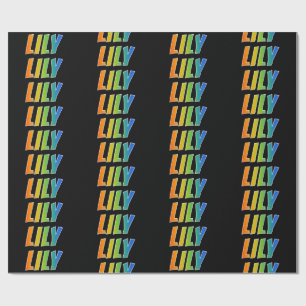Rainbow First Namn "LILY"; Roligt & färgstark Presentpapper