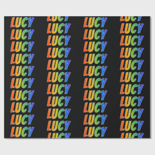 Rainbow First Namn "LUCY"; Roligt & färgstark Presentpapper