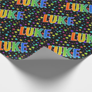 Rainbow First Namn "LUKE" + Stars Presentpapper