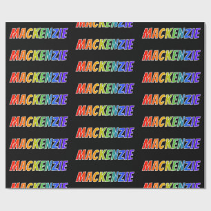 Rainbow First Namn ’MACKENZIE’; Roligt & färgstark Presentpapper