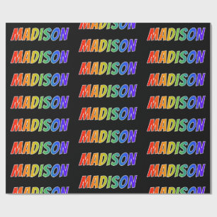 Rainbow First Namn ’MADISON’; Roligt & färgstark Presentpapper