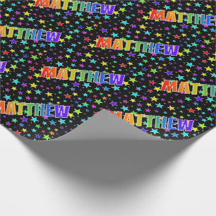 Rainbow First Namn ’MATTHEW’ + Stars Presentpapper