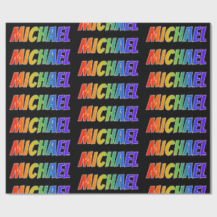 Rainbow First Namn ’MICHAEL’; Roligt & färgstark Presentpapper