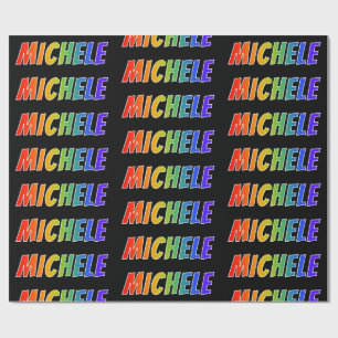 Rainbow First Namn ’MICHELE’; Roligt & färgstark Presentpapper
