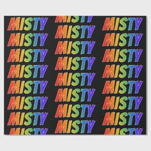 Rainbow First Namn "MISTY"; Roligt & färgstark Presentpapper