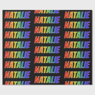 Rainbow First Namn ’NATALIE’; Roligt & färgstark Presentpapper