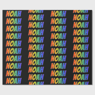Rainbow First Namn ’NOAH’. Roligt och färg Presentpapper